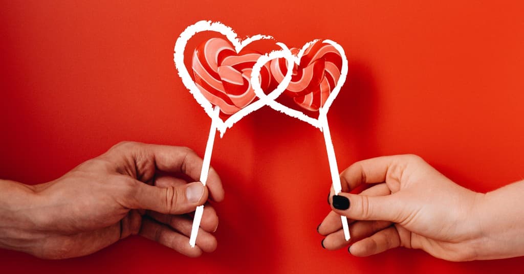 Red Heart Lollypops Valentine's Responsive Landscape Responsive Landscape Art