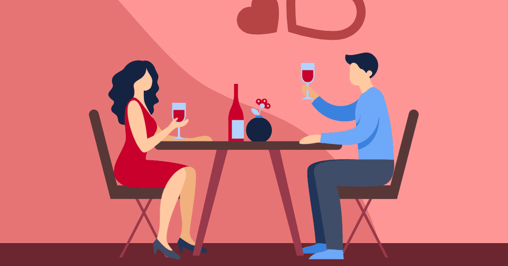 Romantic Illustration Date Valentine's Day Responsive Lanscape Responsive Landscape Art