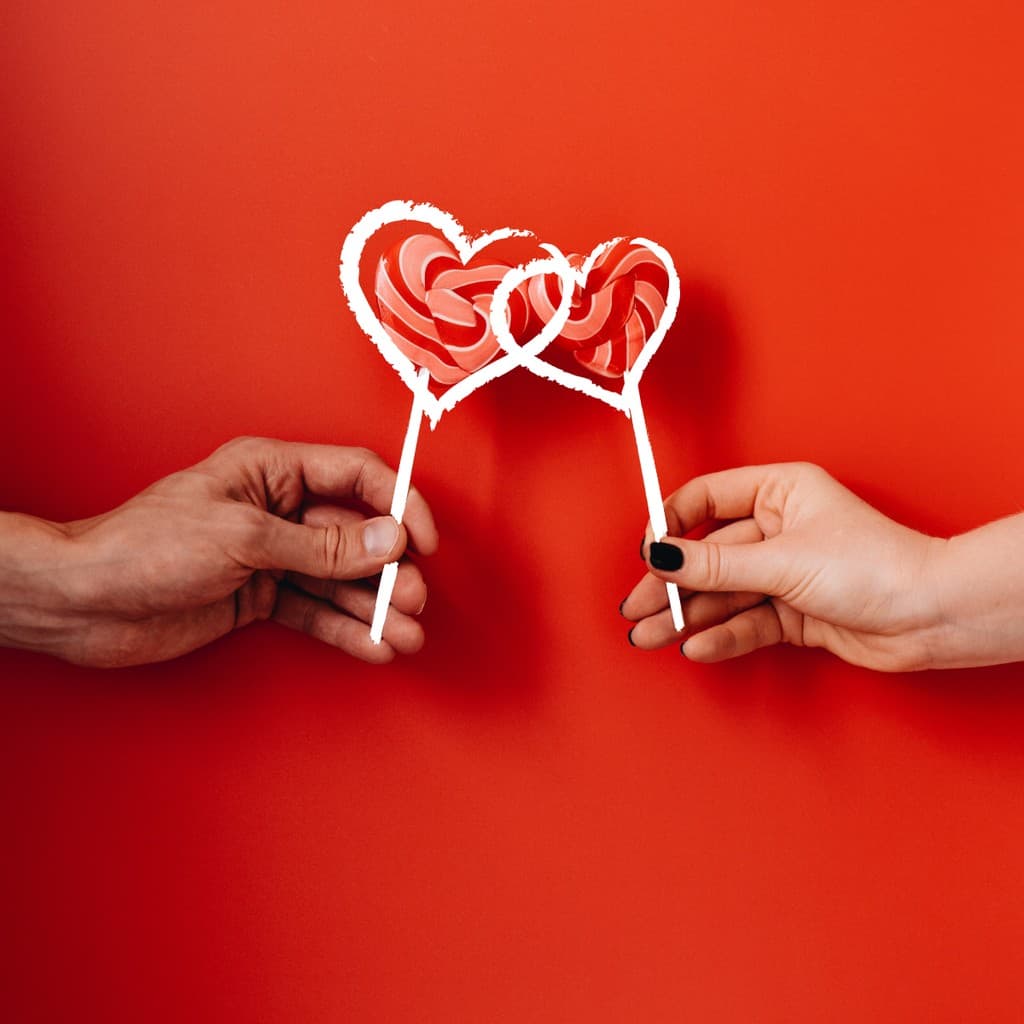 Red Heart Lollypops Valentine's Responsive Square Responsive Square Art