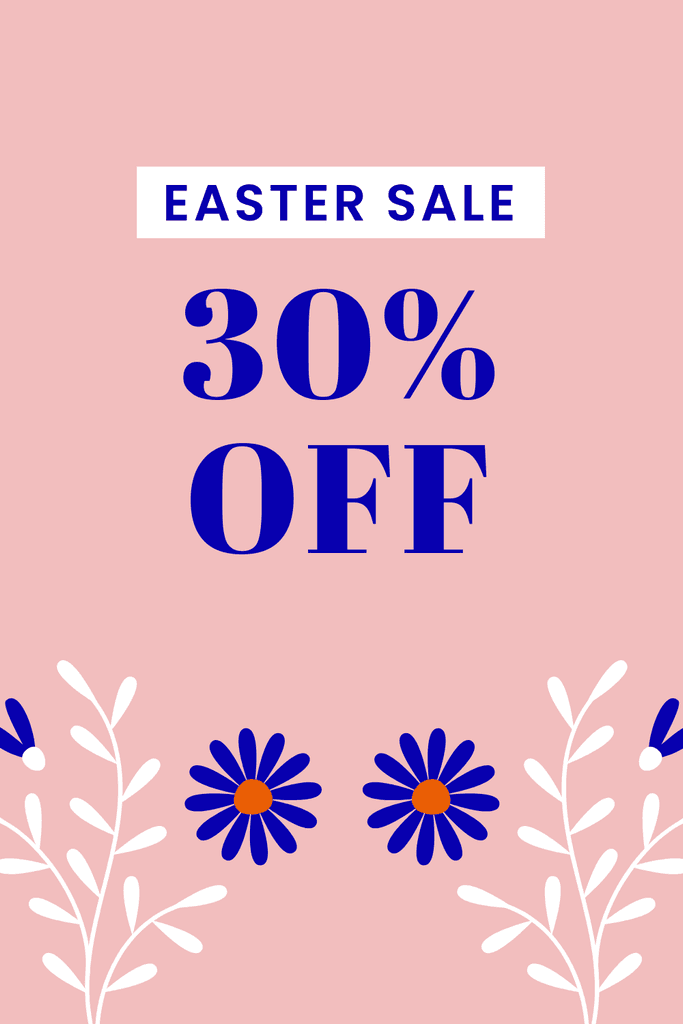 Easter Sale Blue Flower Illustration Pinterest Pin Tall