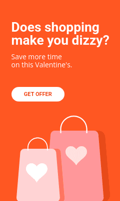 Valentine's Day Dizzy Shopping Vertical Rectangle