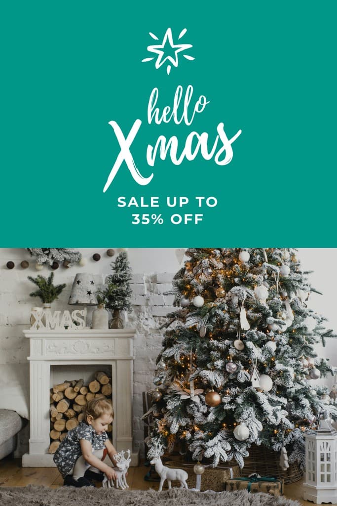 Hello Xmas Christmas Teal Sale Pinterest Pin Tall