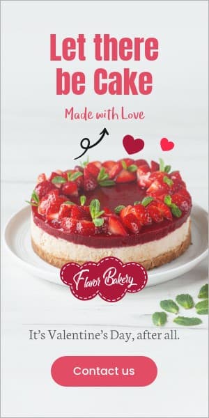 Let There Be Cake on Valentine's Day Half Page