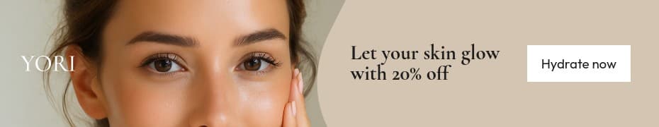 Let Your Skin Glow Yori Beauty Products Animated Top Banner