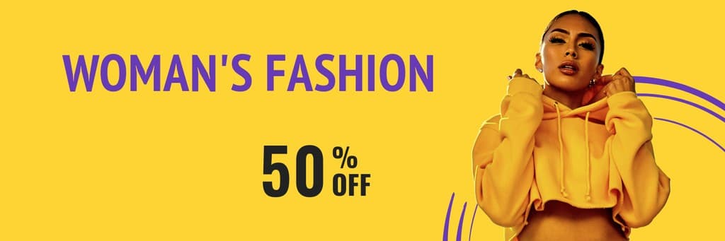 Yellow Purple Woman's Fashion Deal X Header