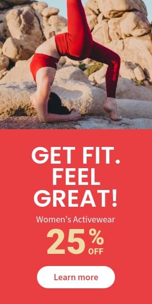 Get Fit with Women's Activewear Half Page