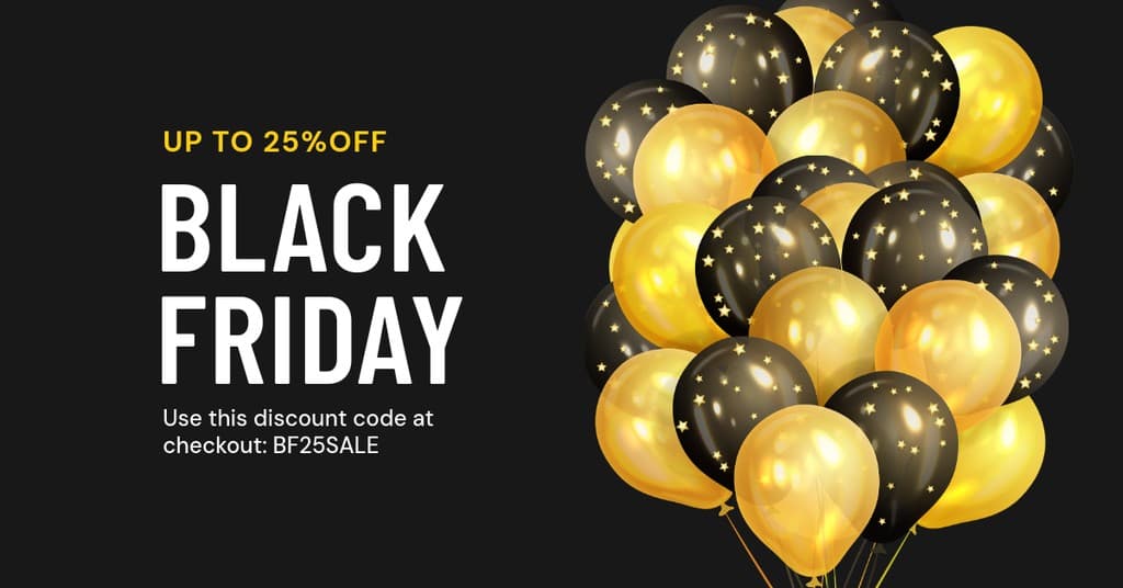Gold Balloon Black Friday Discount Facebook Sponsored Message