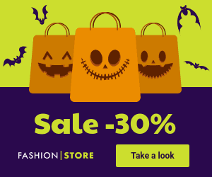 Halloween Shopping Bag Fashion Sale Inline Rectangle