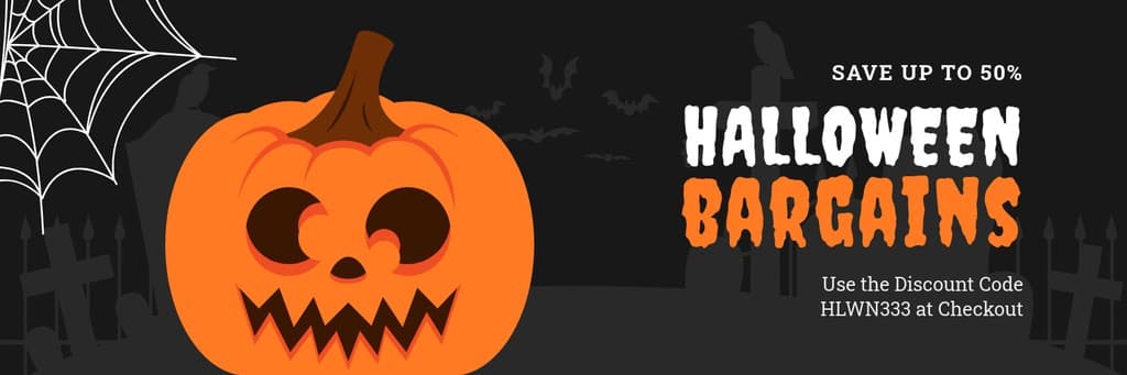 Halloween Bargains Cemetery Pumpkin X Header