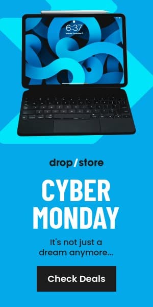 Cyber Monday Blue Laptop Dream Half Page