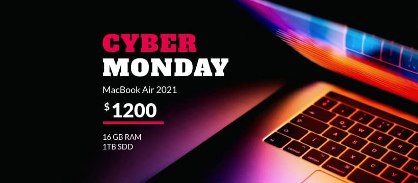Cyber Monday Colorful MacBook Air Facebook Cover