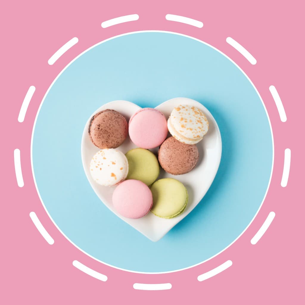 Macaron Hearth Valentine's Day Responsive Square Responsive Square Art