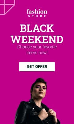 Pink Fashion Black Friday Vertical Rectangle