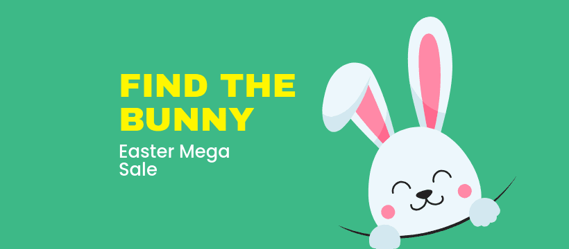 Find the Bunny Easter Mega Sale Facebook Cover