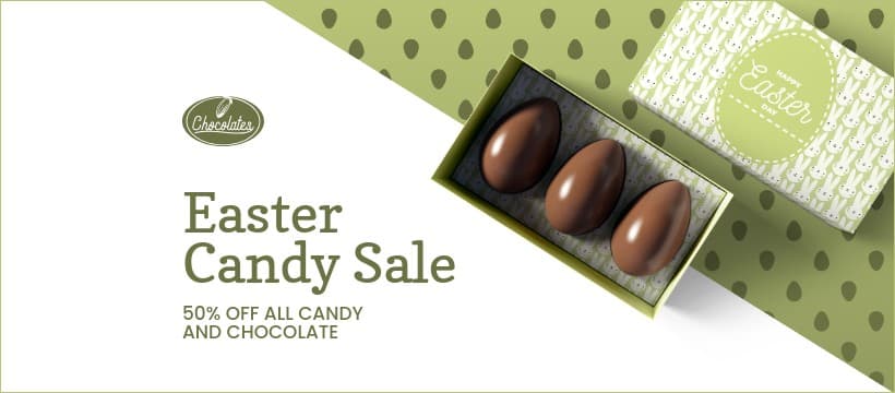 Green Easter Candy Sale Facebook Cover