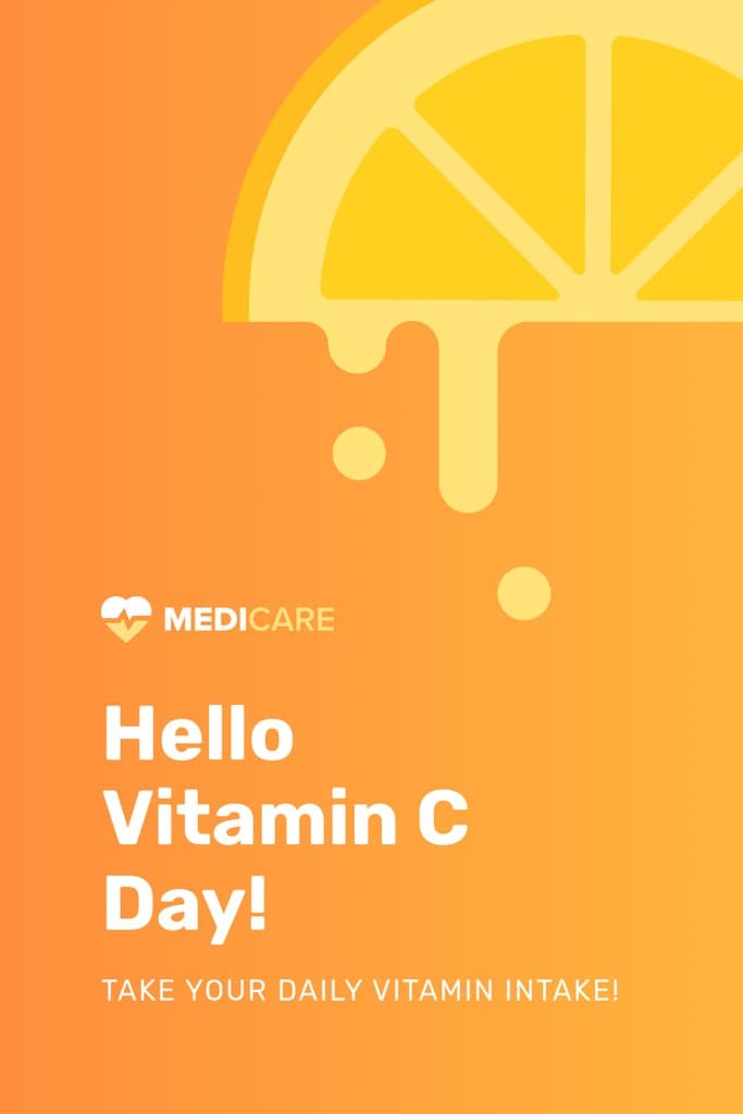 Daily Intake on Vitamin C Day Pinterest Pin Tall