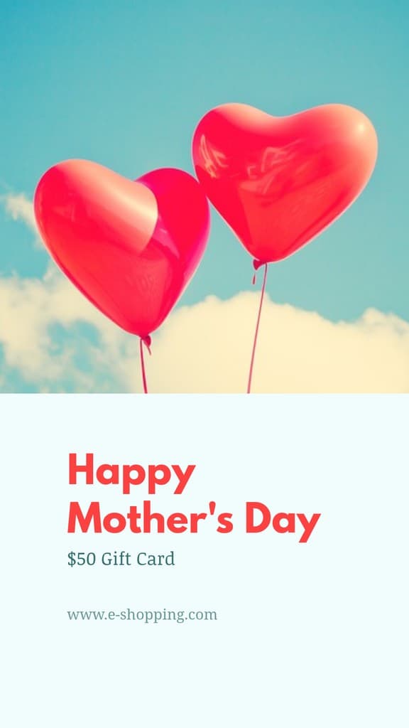 Mother's Day Hearth Balloons Gift Card Story