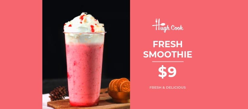 Fresh Strawberry Smoothie Deal Facebook Cover