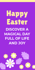 Happy Magical Easter Day Vertical Banner