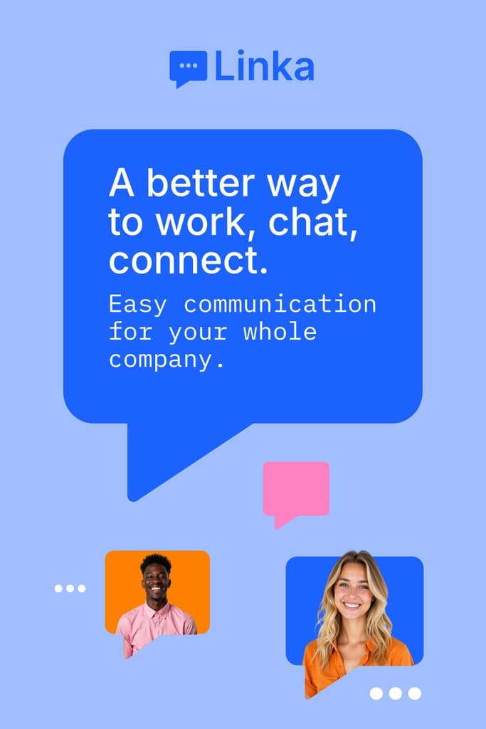 Team Chat Connect Linka Software Animated Pinterest Pin Tall