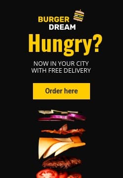Free Burger Delivery in Your City Triple Widescreen