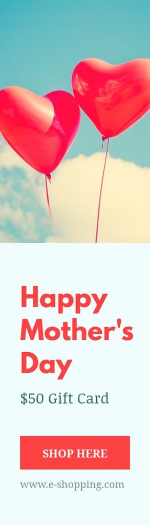 Mother's Day Hearth Balloons Gift Card Portrait