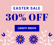Easter Sale Blue Flower Illustration Small Rectangle
