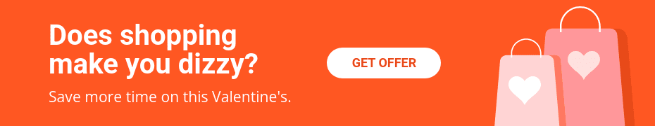 Valentine's Day Dizzy Shopping Top Banner