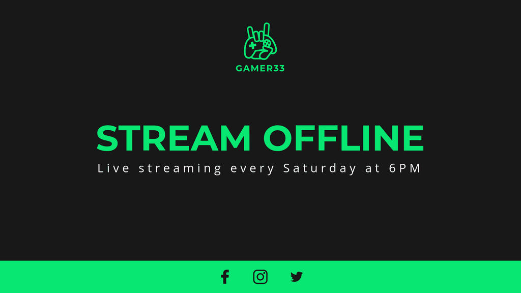 Green Gamer33 Twitch Video Cover Twitch Video Player Banner