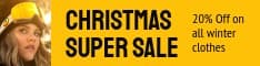 Winter Clothes Christmas Super Sales Half Banner