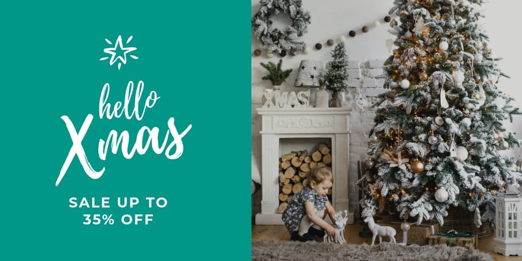Hello Xmas Christmas Teal Sale X Image Post