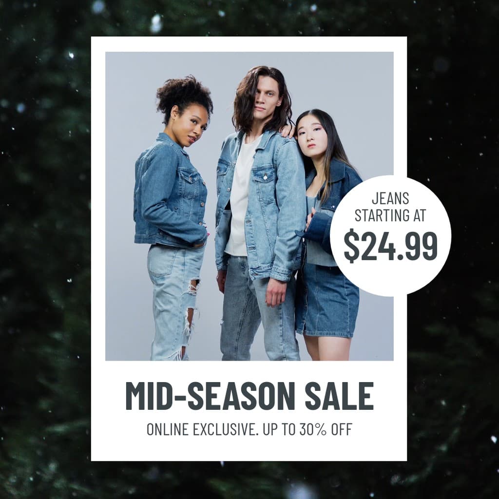 Christmas Mid-Season Jeans Sale Video Instagram Video Post