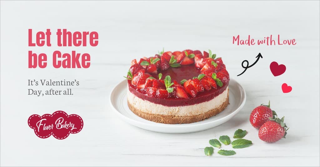 Let There Be Cake on Valentine's Day Facebook Sponsored Message