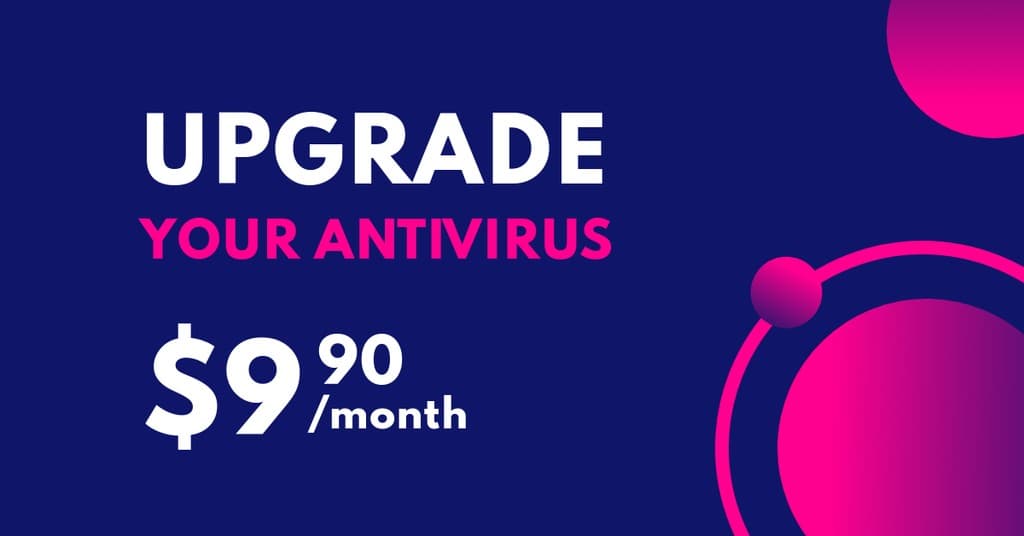 Blue Pink Upgrade Your Antivirus Facebook Sponsored Message
