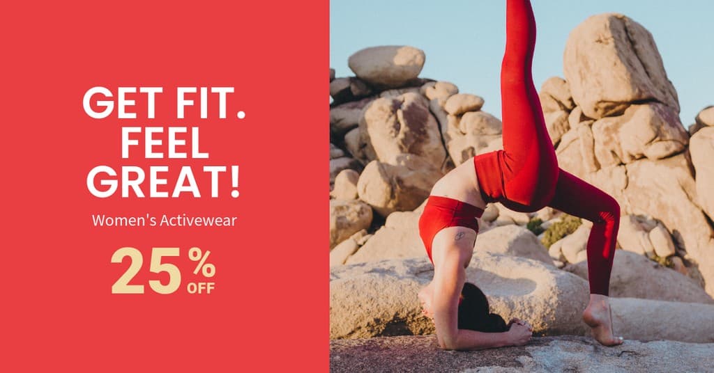 Get Fit with Women's Activewear Facebook Sponsored Message