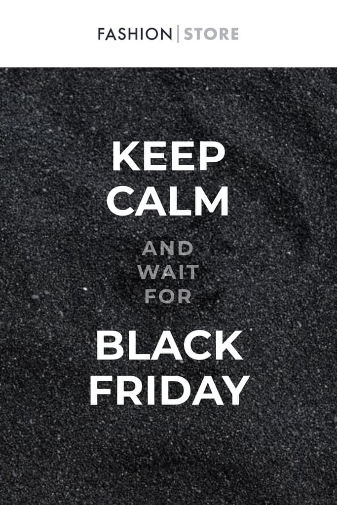 Keep Calm Black Friday Fashion Pinterest Pin Tall