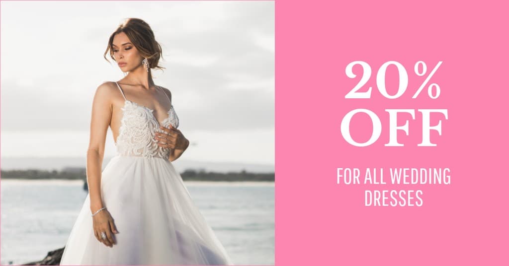 Discount on All Wedding Dresses Facebook Sponsored Message