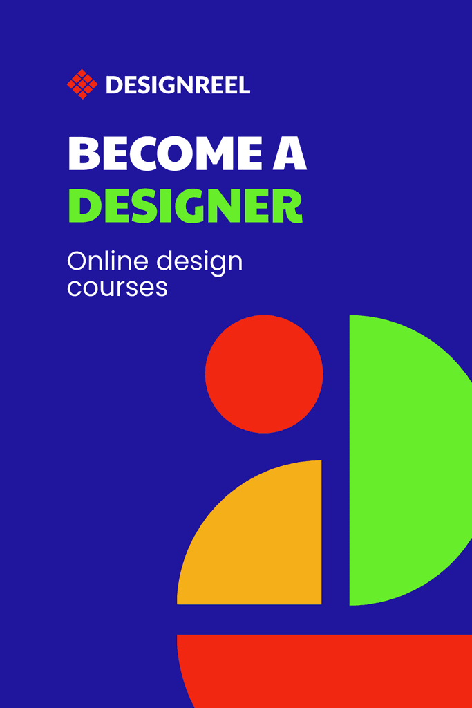 Become a Designer Colorful Online Courses Pinterest Pin Tall