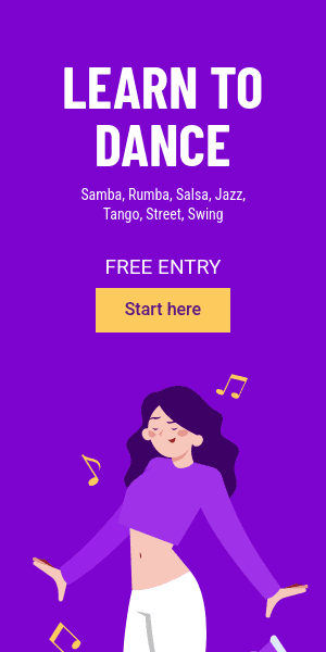 Learn to Dance with Free Entry Half Page