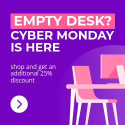 Cyber Monday Empty Desk Discount Square
