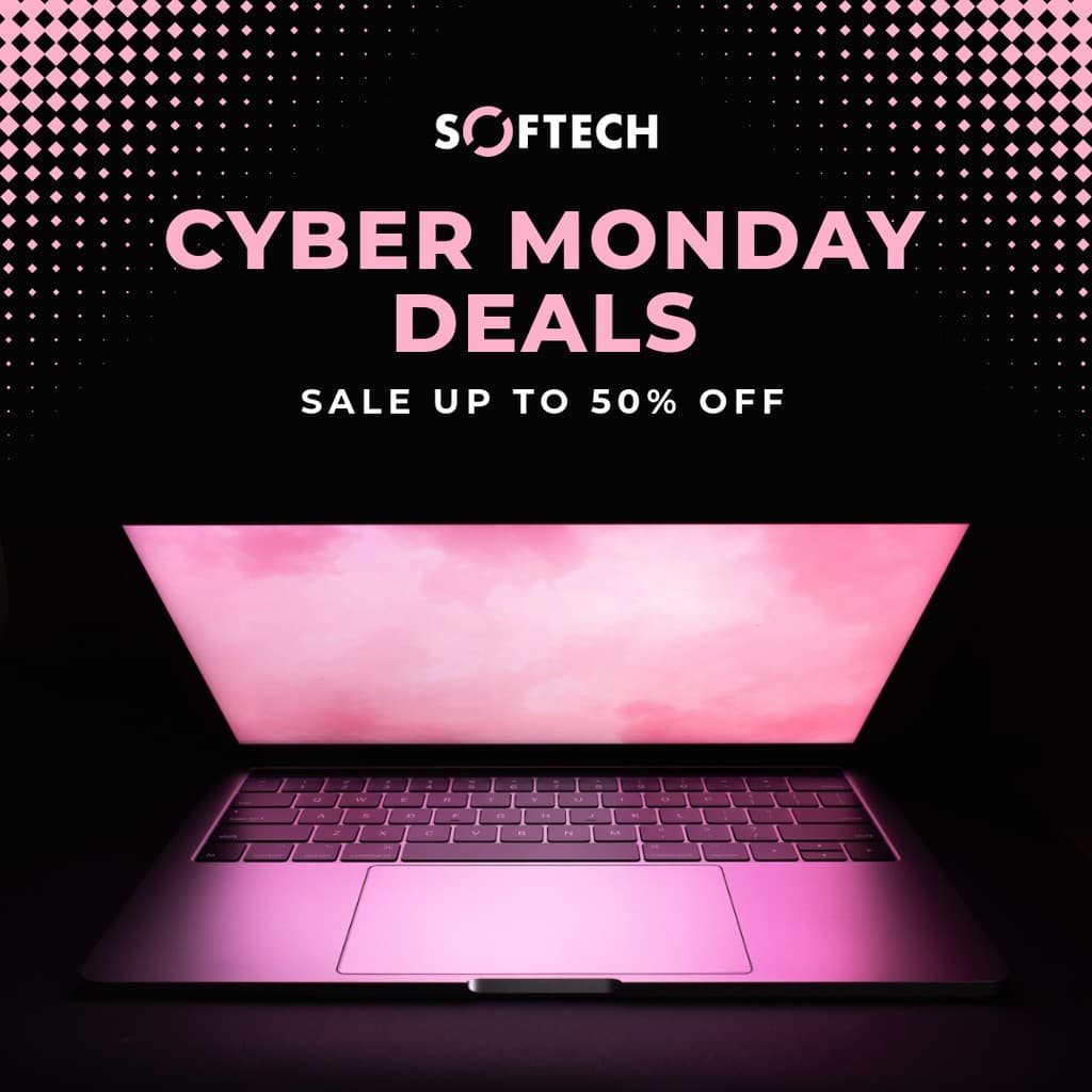 Pink Laptop Cyber Monday Deals Instagram Post