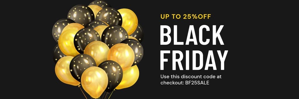 Gold Balloon Black Friday Discount X Header