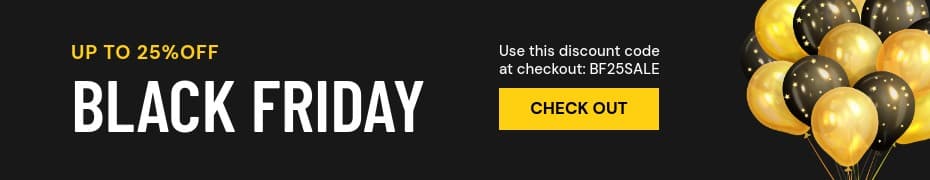 Gold Balloon Black Friday Discount Top Banner