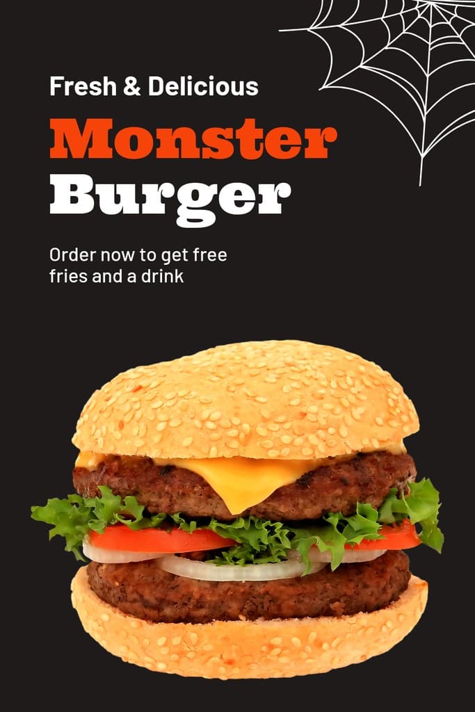 Halloween Monster Burger Sale Pinterest Pin Tall