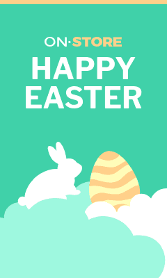 Happy Easter Bunny in Clouds Vertical Rectangle