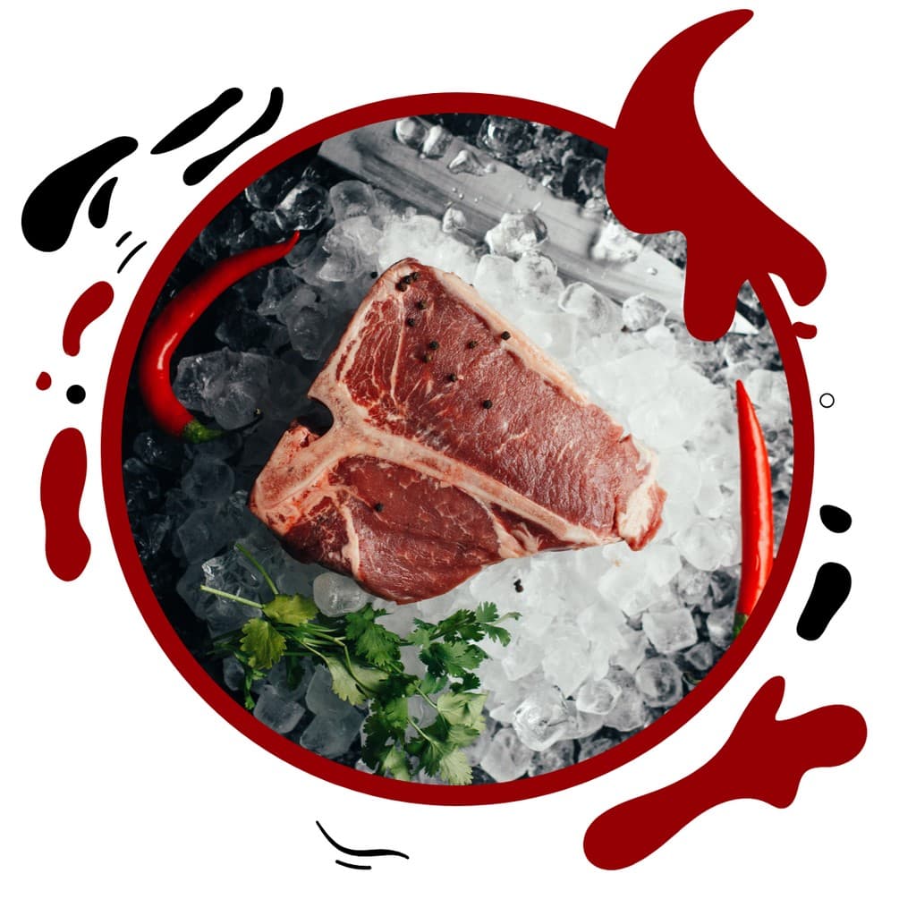 Tbone Steak on Ice Restaurant Responsive Square Responsive Square Art
