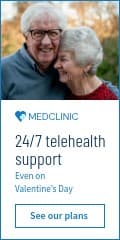 Telehealth Support Even on Valentine's Day Vertical Banner