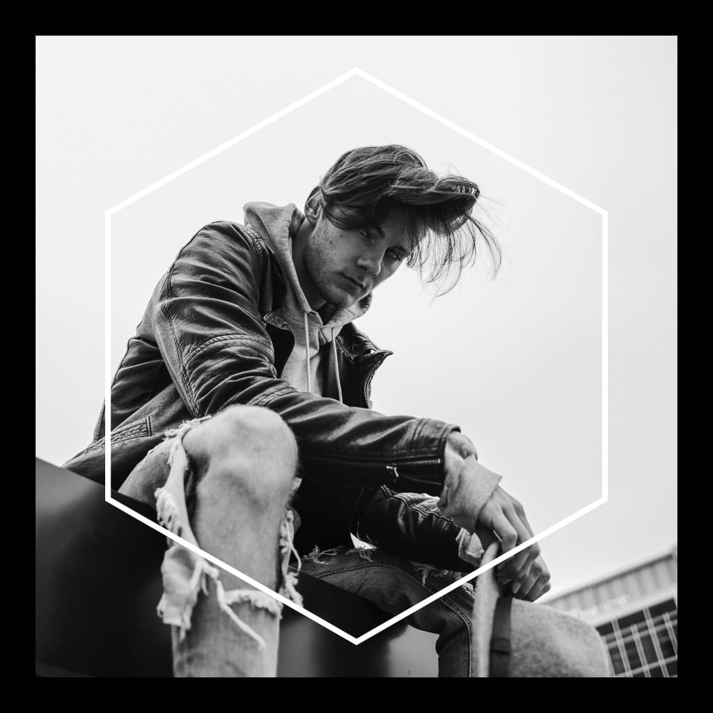 Black and White Ripped Man Fashion Responsive Square Responsive Square Art