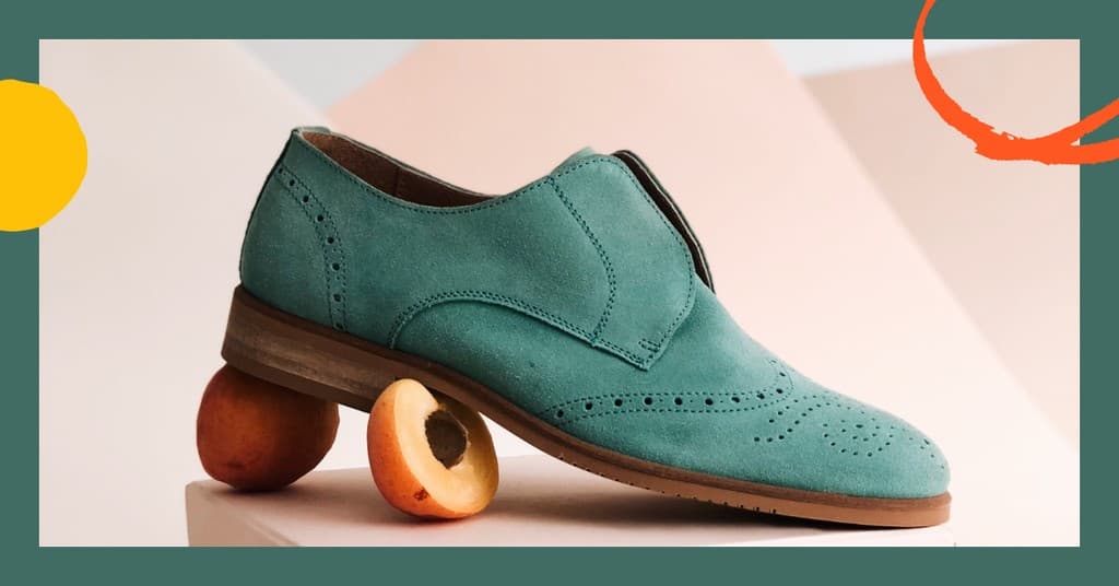 Green and Peach Shoes Fashion Responsive Landscape Responsive Landscape Art