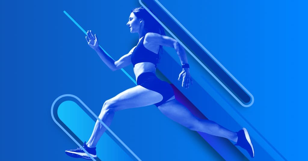 Blue Long Run Sport Responsive Landscape Responsive Landscape Art